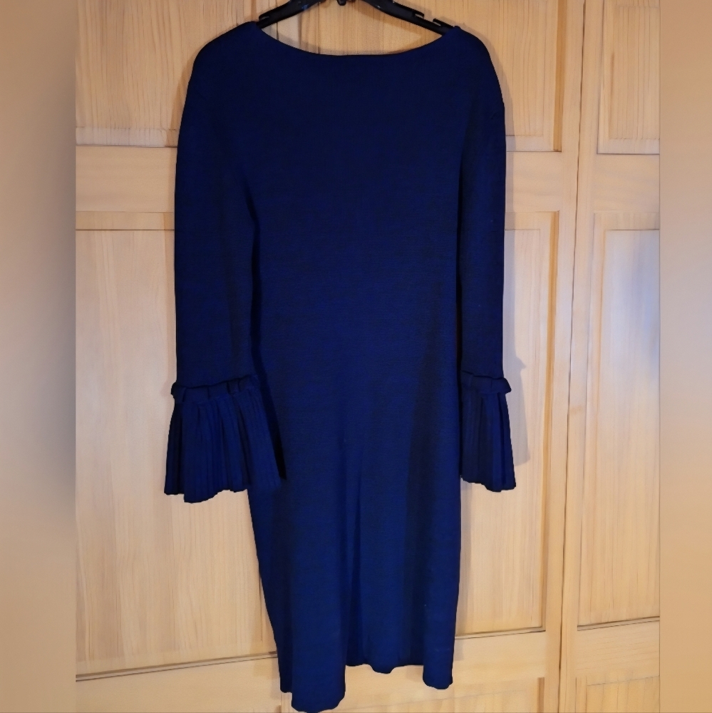 Beautiful Sweater Dress With Pleated Bell sleeves. Nina Leonard